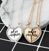 2 Pcs/set Love English Pendant Alloy Ornaments Best Friends Heart Necklace