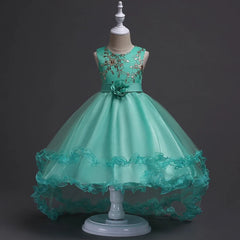 Girls Princess Embroidery Party Tutu Elegant Dress for 3-15Years