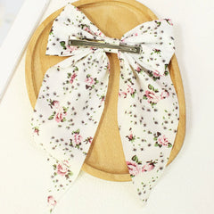 Ribbon Floral Bow Hair Clips Large Bow Hairpins Girls Bowknot Hair Accessories