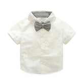 Baby Boys Gentleman Suit Formal Birthday Outfit Jumpsuit+Vest+Bow tie+Suspender 0-3y