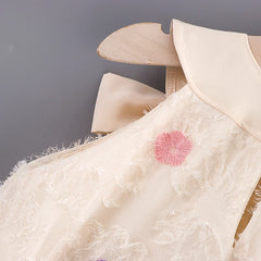 Baby Girls Colourful Cute Flower Big Bow Tassel Princess Dress