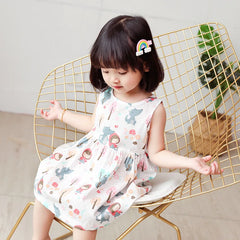 Girl Cotton Summer Dress Flower Dresses Sleeveless Outfit 2-5 years
