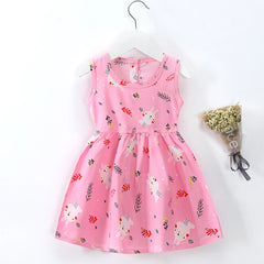 Girl Cotton Summer Dress Flower Dresses Sleeveless Outfit 2-5 years