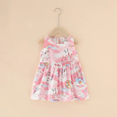 Girl Cotton Summer Dress Flower Dresses Sleeveless Outfit 2-5 years