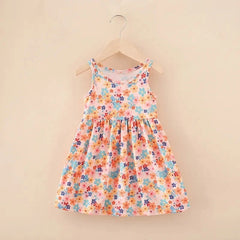 Cute Summer Girl Cartoon Beach Dress 1-8 years