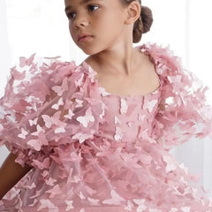 Baby Girl Princess Butterfly Tutu Dress Puff Sleeve 1-12 years