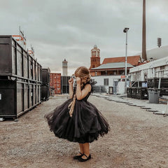 New Summer Girls Little Princess Long Tulle Lace Wedding Dress For 2-10 Years