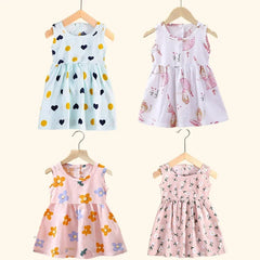 Cute Summer Girl Cartoon Beach Dress 1-8 years