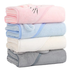 Soft Newborn Baby Hooded Bathrobe Towel, Toddler Blanket Sleeping Swaddle Wrap