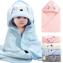 Soft Newborn Baby Hooded Bathrobe Towel, Toddler Blanket Sleeping Swaddle Wrap