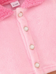 2-Piece Set Autumn And Winter New Cute Baby Girl Fur Suit Spliced Collar Fur Collar Jacket + Plush Skirt Sweet And Comfortable