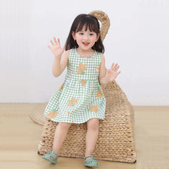 Girl Cotton Summer Dress Flower Dresses Sleeveless Outfit 2-5 years