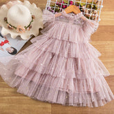 Toddler Girls Floral Mesh Tutu Party Princess Dress 3-8 years
