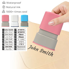 Self-inking cloth stamp refillable for Customization Kid Name /Brand /Company Name /Logo