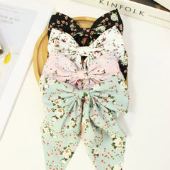 Ribbon Floral Bow Hair Clips Large Bow Hairpins Girls Bowknot Hair Accessories