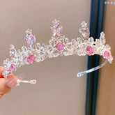 Girls Silver Crown Headwear Korean Crystal Rhinestone Hair Accessories
