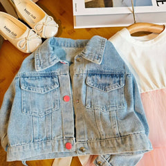 Girls Set Princess Dress + Rabbit Embroidered Denim Coat 2pcs for 3 To 7 Years