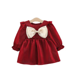 Baby Girl Cute Mesh Cotton Dress with Long Puff Sleeve 3m-4y