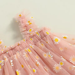 Toddler Girls Daisy Floral Tutu Layered Tulle Dress