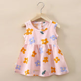 Cute Summer Girl Cartoon Beach Dress 1-8 years