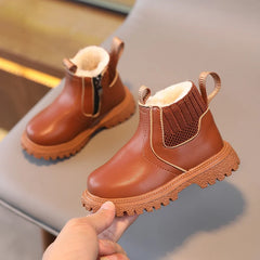 Winter Kids Boots Super Warm Leather Boys Girls Shoes