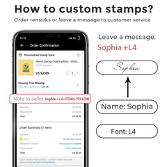 Self-inking cloth stamp refillable for Customization Kid Name /Brand /Company Name /Logo