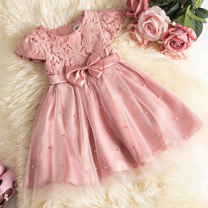 Girls Toddler Elegant Tutu Fluffy Lace Dress 1-5 Y