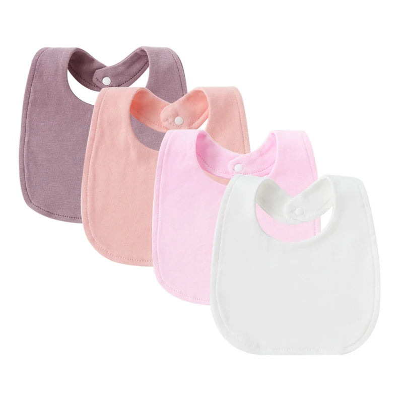4Pcs Baby Bibs Burp Clothes Cotton Newborn Bibs for Girls Boys Infant Accessories