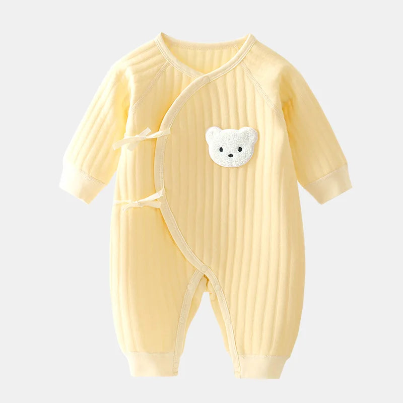 Boys Girls Newborn Bodysuit Cotton Toddler 0-6M Thickened Spring and Autumn Clothing