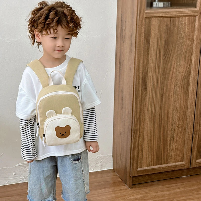 Cartoon Animal Toddler Backpacks Children Bags Canvas Kids Bags Cute Waterproof Child Scholl Bag Teenager Backpack for Girl Boy