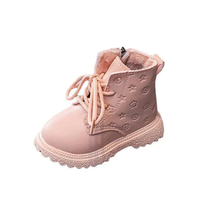 Bota Kid Boots Kid Fashion Boots Autumn Winter Boys British Plush Short Boot Girl Ankle Boots French Boy/ Girls Boots Kid Shoes