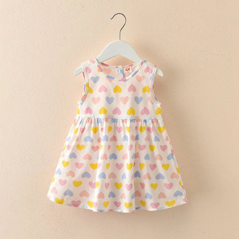 Girls Dress Summer Floral Pattern Children'S Skirt 100% Cotton Sundress Cute Comfortable Baby Beach Wear Kids Casual Clothes