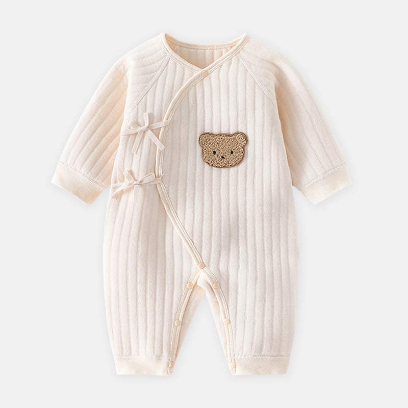 Boys Girls Newborn Bodysuit Cotton Toddler 0-6M Thickened Spring and Autumn Clothing