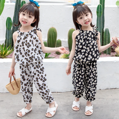 Baby Girls Clothing Sets Summer Sleeveless Flower Kids Girls Clothes Chiffon Shirts Pants Suit Children Casual Loungewear