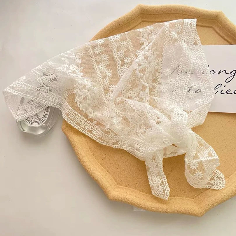Woven Floral Lace Hair Scarf Wraps Headband Hair Accessories