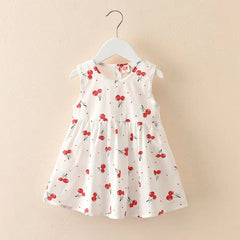 Girls Dress Summer Floral Pattern Children'S Skirt 100% Cotton Sundress Cute Comfortable Baby Beach Wear Kids Casual Clothes
