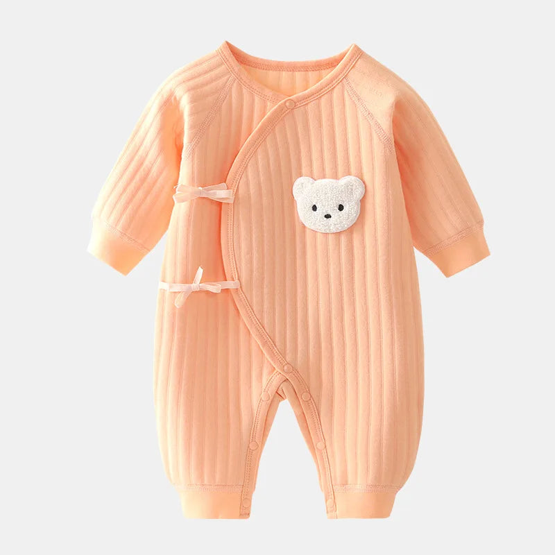 Boys Girls Newborn Bodysuit Cotton Toddler 0-6M Thickened Spring and Autumn Clothing