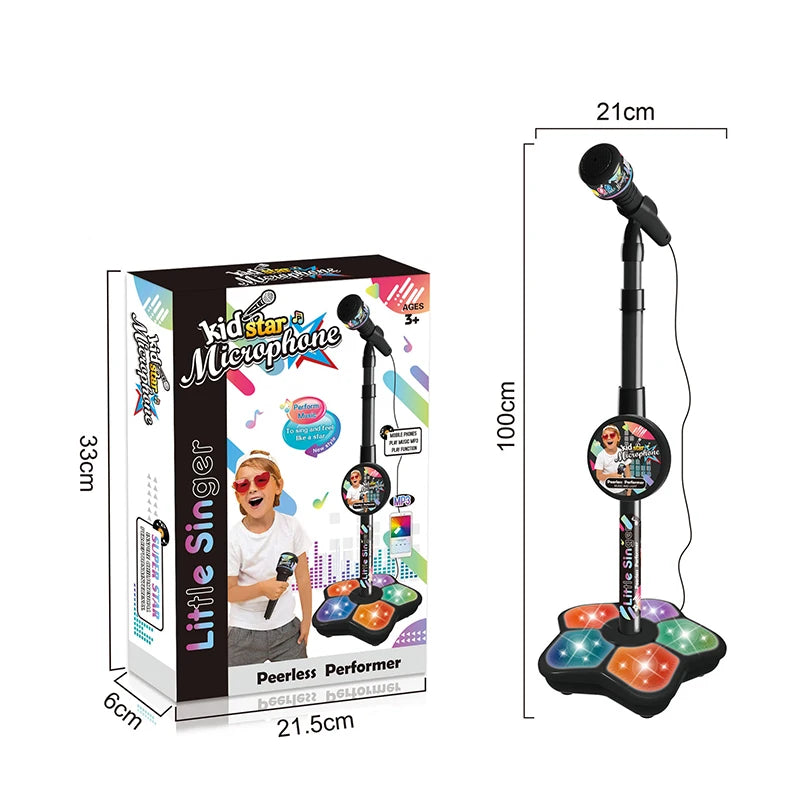 Kids Microphone with Stand Karaoke Music Instrument Brain-Training Educational Toys Girl Boy